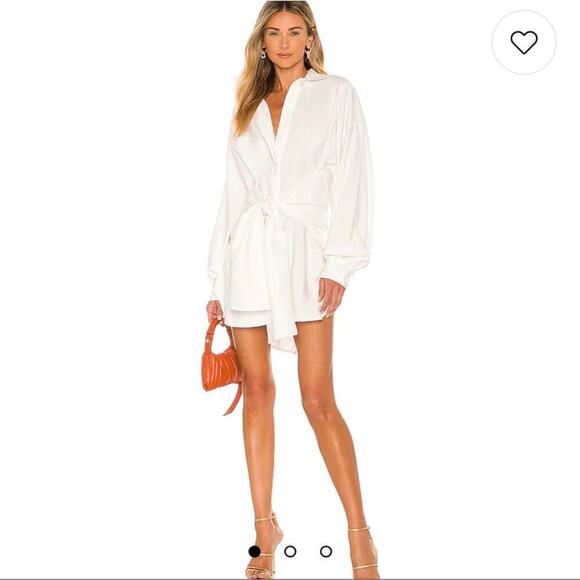 NONCHALANTLable Dafne Tie Front Dress Off White Women's Size S NWT